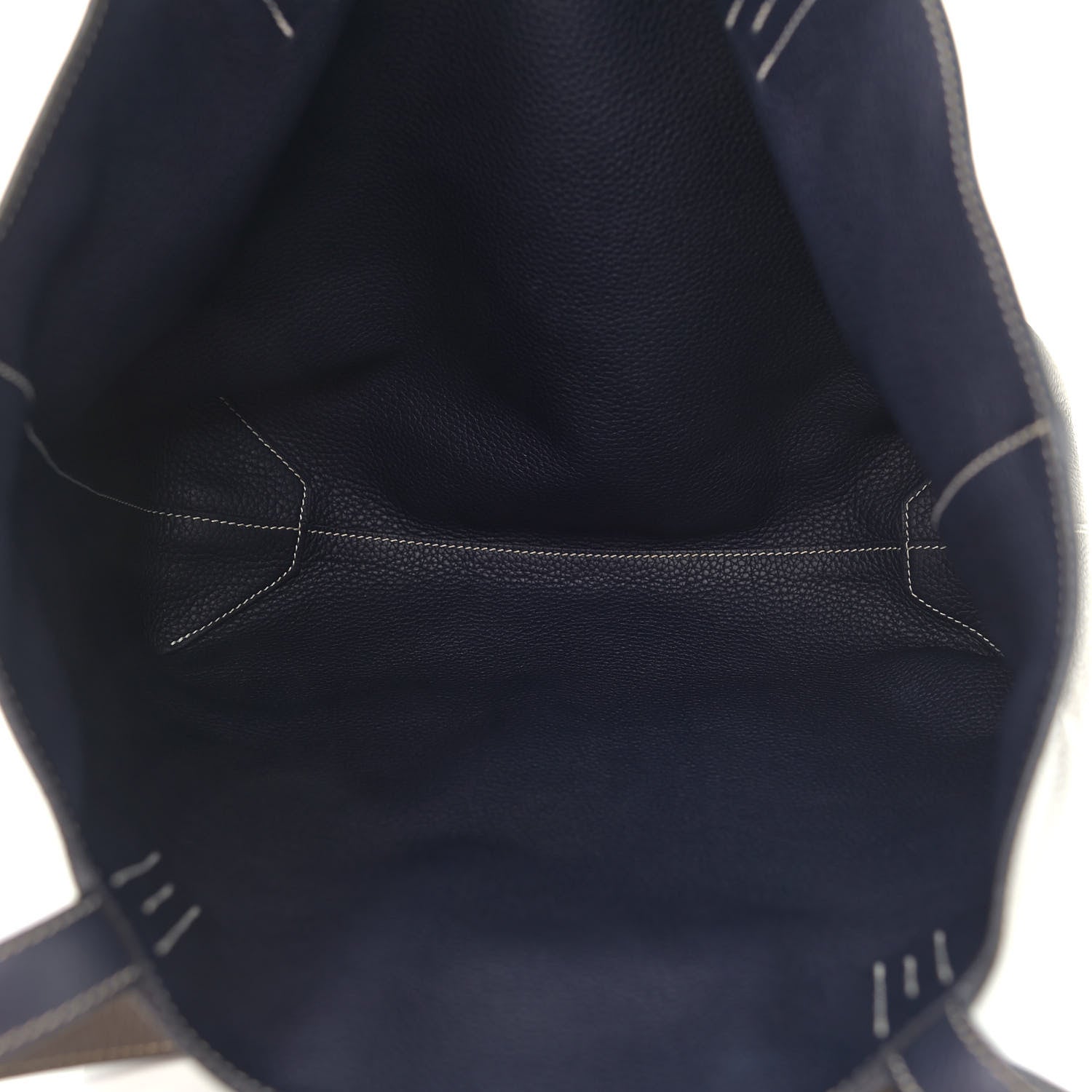 Hermes Taurillon Clemence Double Sens 45 Reversible Tote Bleu Nuit Etain 8 of 16