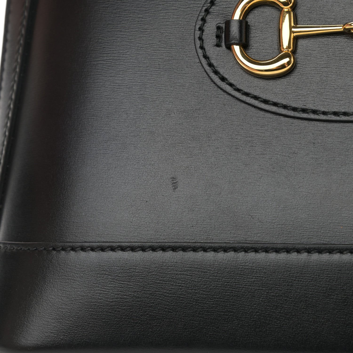 Gucci Boarded Plutone Calfskin Small Horsebit 1955 Top Handle Bag Black 14 of 15