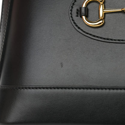 Gucci Boarded Plutone Calfskin Small Horsebit 1955 Top Handle Bag Black 14 of 15