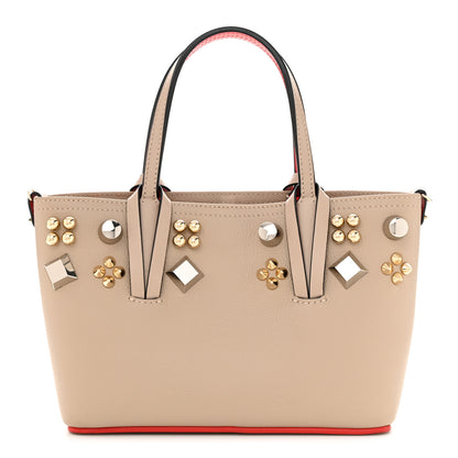 Christian Louboutin Calfskin Empire Spike Studded Mini East West Cabata Tote Feve 1 of 13