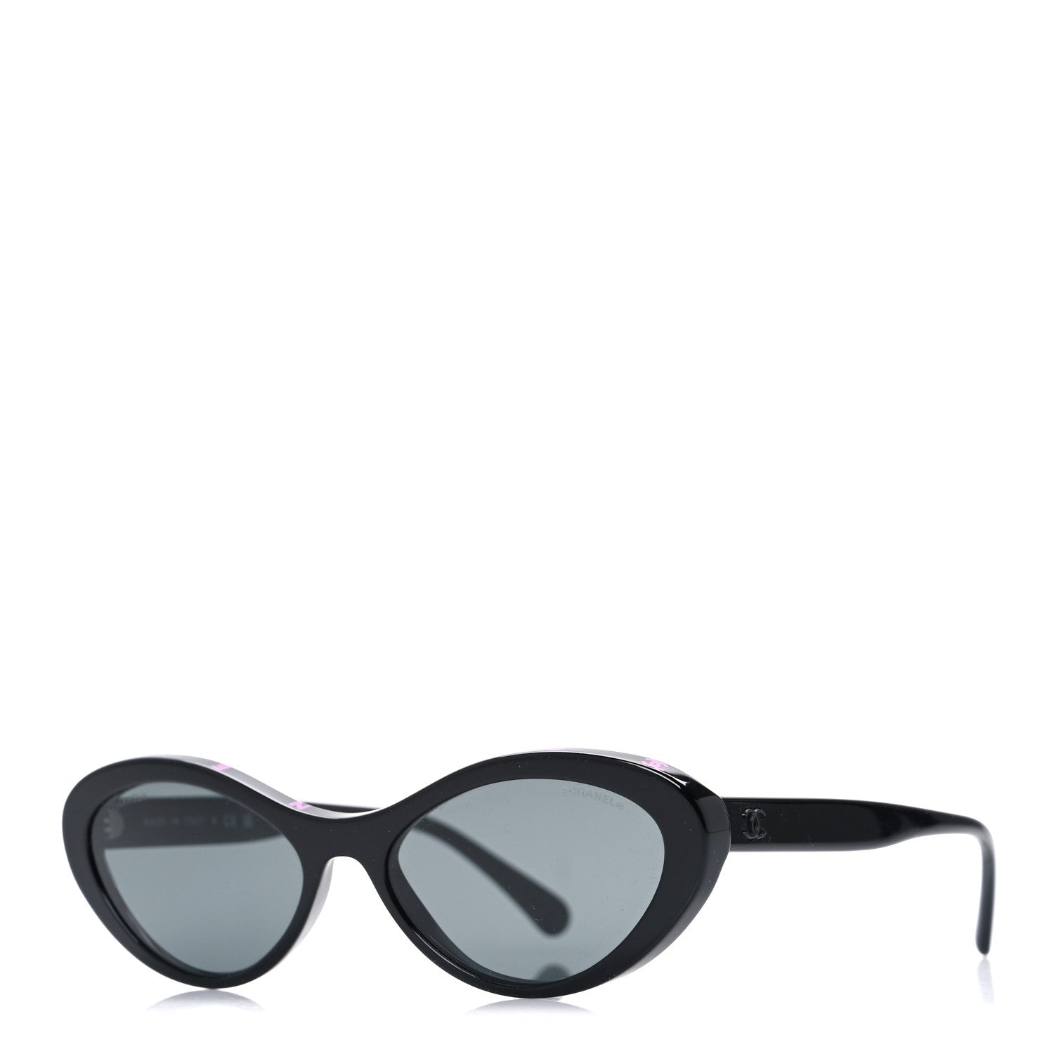 Chanel Acetate Oval Sunglasses 5416 Black Pink 1 of 7
