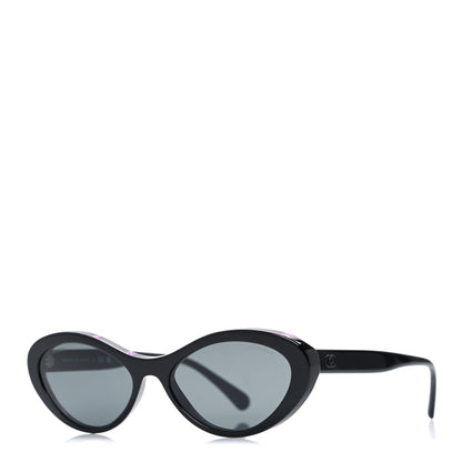 Chanel Acetate Oval Sunglasses 5416 Black Pink 1 of 7
