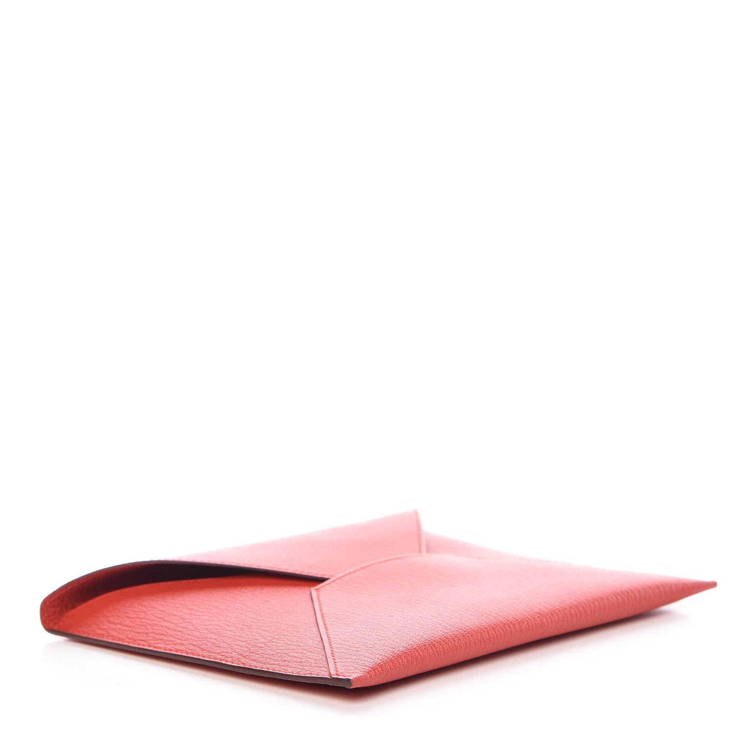 Hermes Chévre Mysore Envelope Trio Wallet Rouge Tomate Orange Lime 5 of 17