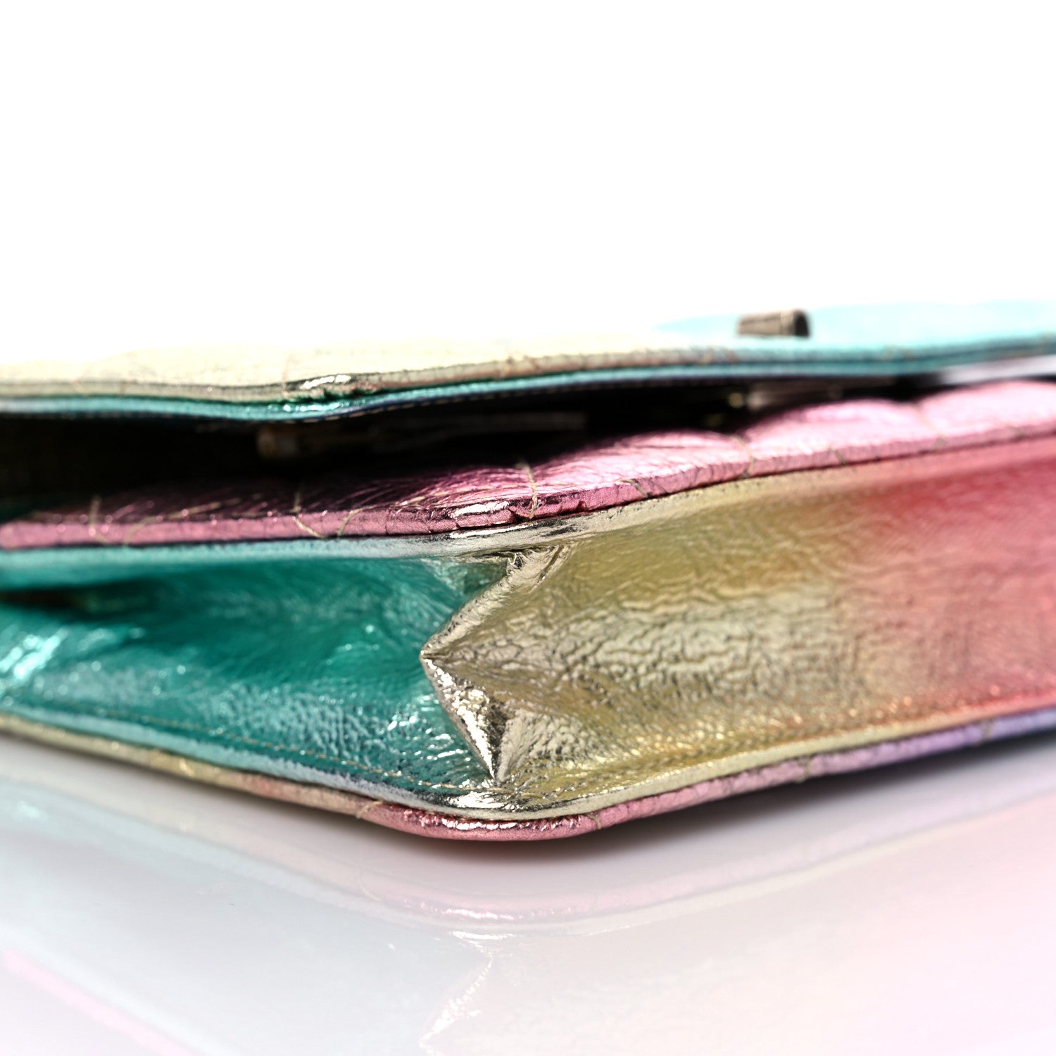 Chanel Metallic Goatskin Quilted 2.55 Reissue Wallet on Chain WOC Multicolor 9 of 13
