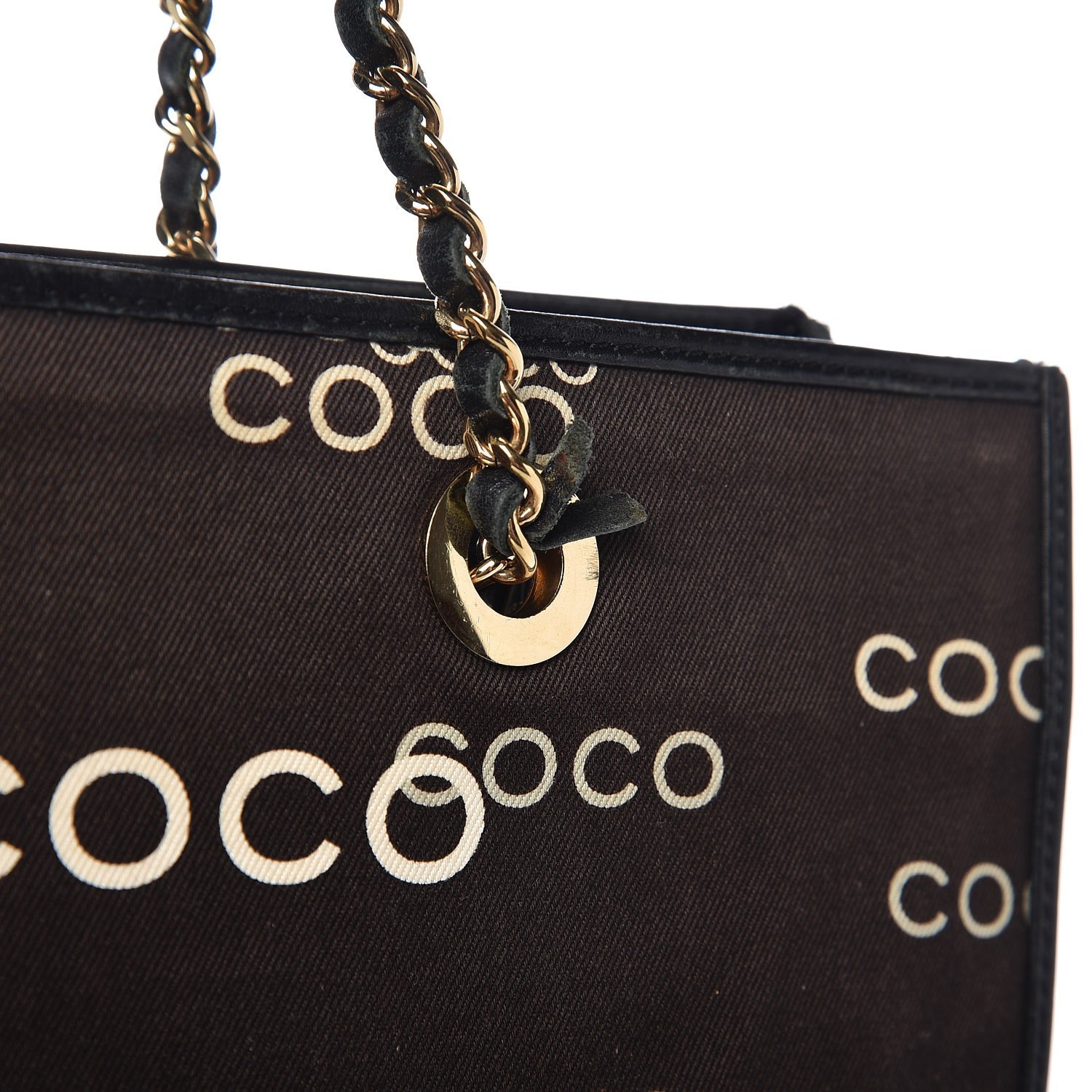 Chanel Canvas Coco Tote Black Brown 8 of 8