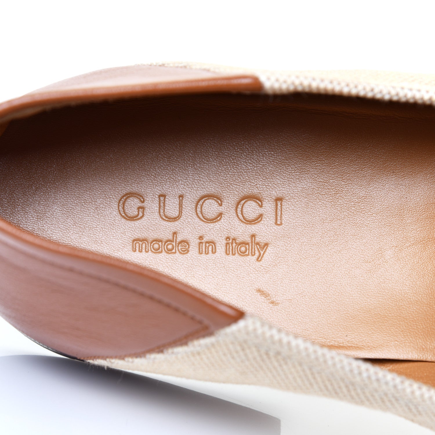 Gucci Canvas Web Mens Brixton Horsebit Loafers 10 Sand Light Cuir 7 of 9