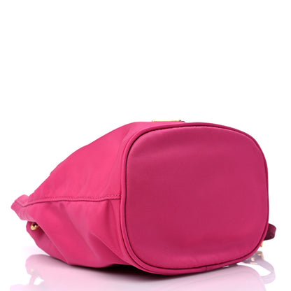 Prada Saffiano Tessuto Nylon Vela Bucket Wristlet Ibisco 4 of 9