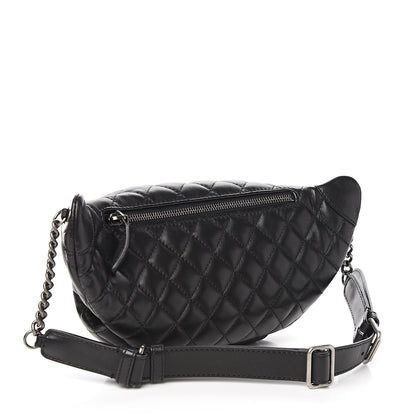 Chanel Lambskin Quilted Banane Waist Bag Fanny Pack Black 2 of 10