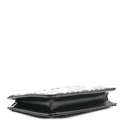 Christian Dior Calfskin Macrocannage Diamond Caro Zipped Pouch With Chain Black 4 of 10