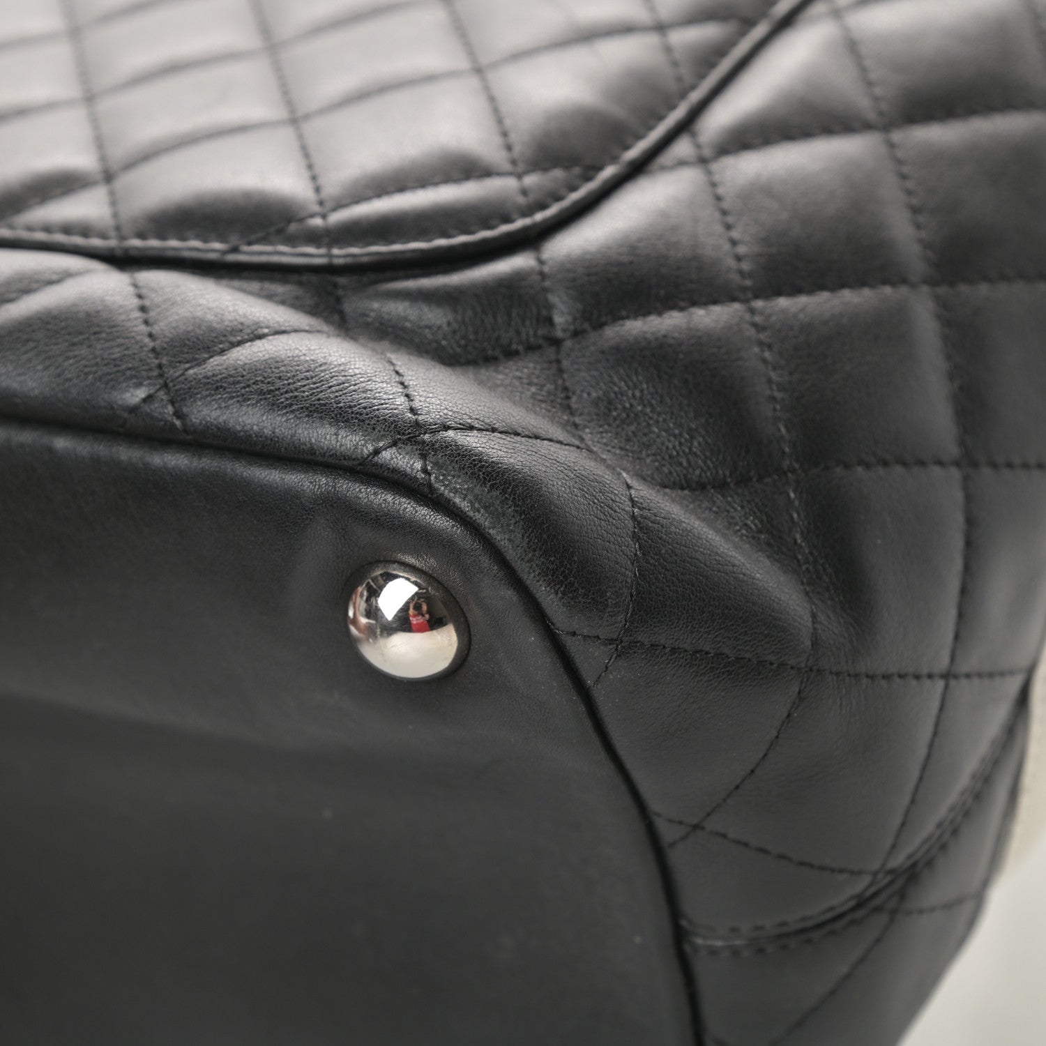 Chanel Calfskin Quilted Large Cambon Tote Black White 14 of 17