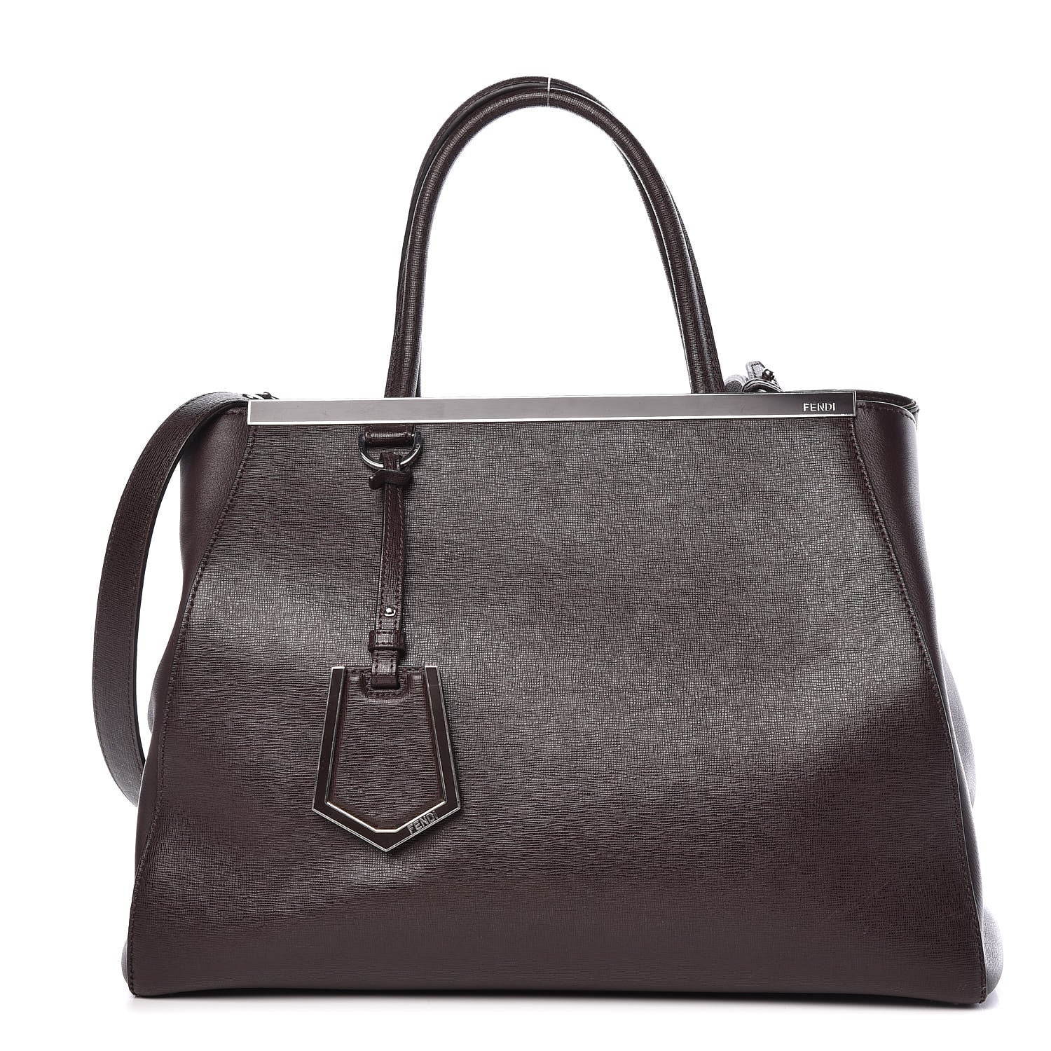 Fendi Vitello Elite Regular 2Jours Tote Caffe Noir 1 of 22