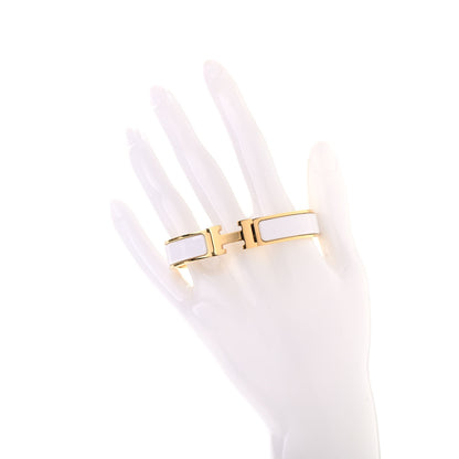 Hermes Enamel Narrow Clic Clac H Bracelet PM White 2 of 5