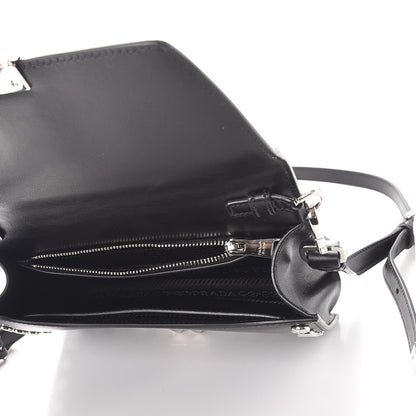 Prada City Calfskin Comic Print Studded Elektra Shoulder Bag Topaz Black 5 of 9