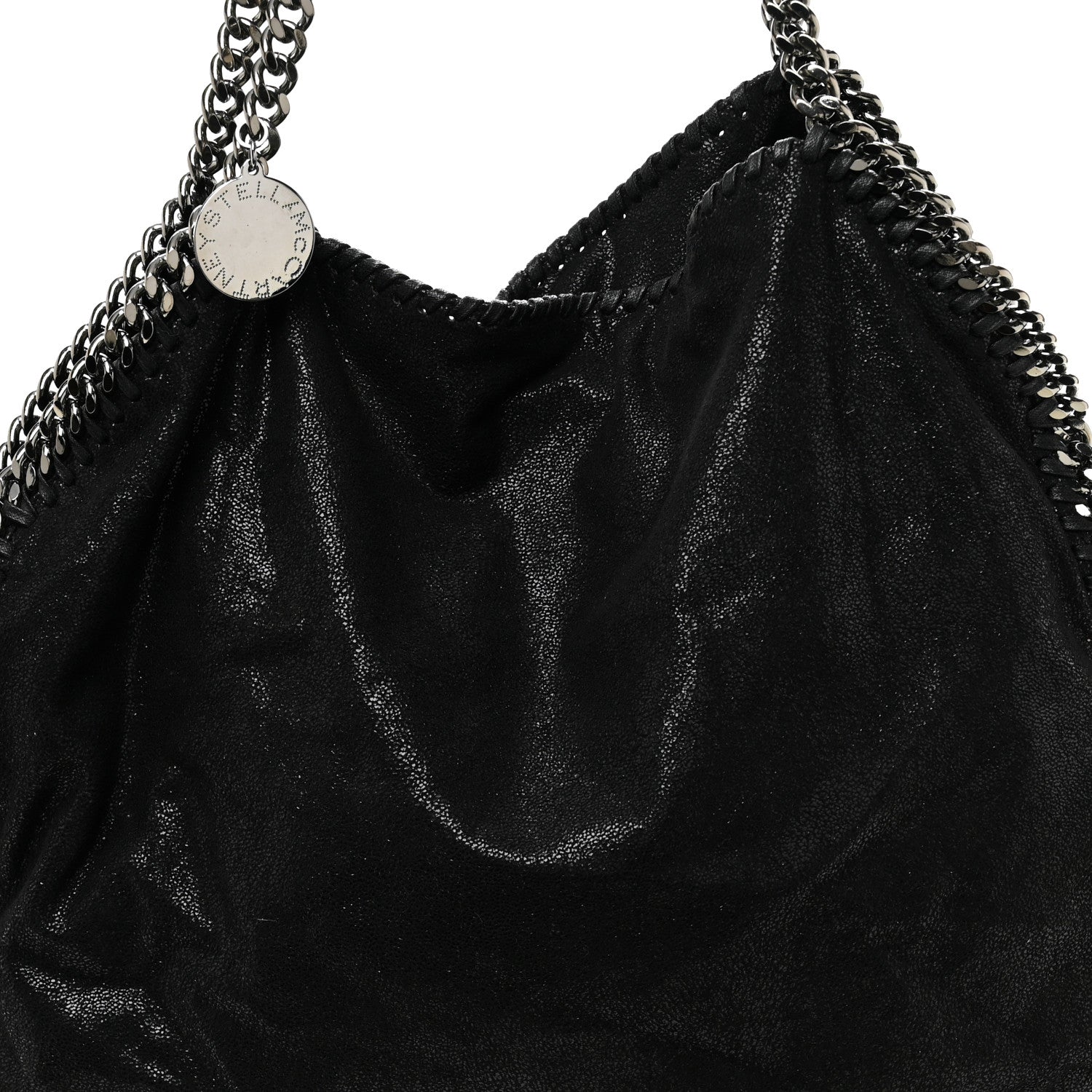 Stella McCartney Metallic Shaggy Deer Falabella Fold Over Tote  Black 9 of 11