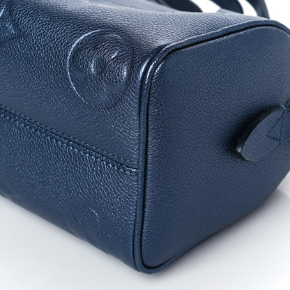 Louis Vuitton Metallic Empreinte Monogram Giant Speedy Bandouliere 20 Navy Nacre 9 of 10