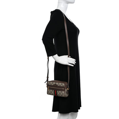 Gucci GG Supreme Monogram Web Mini Ophidia Shoulder Bag Brown 2 of 15