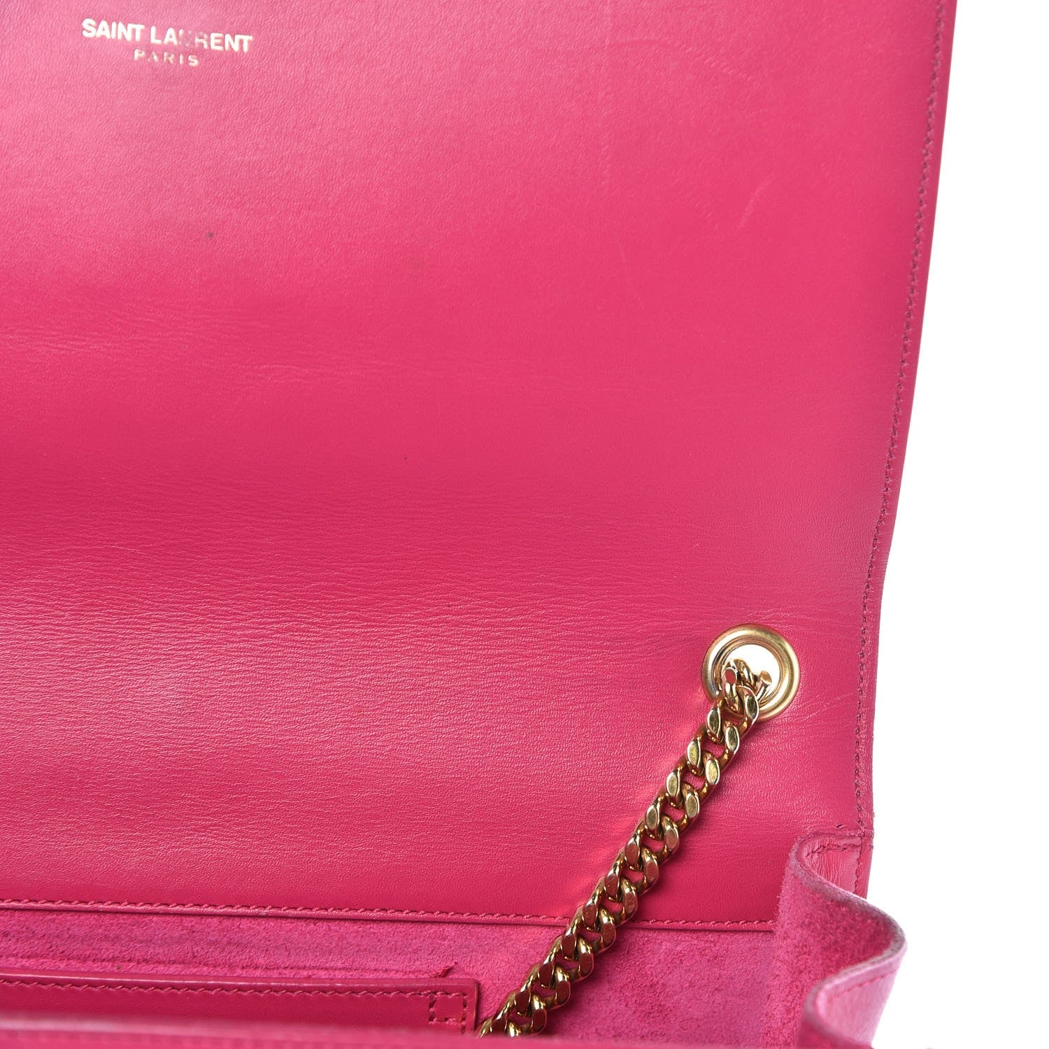 Saint Laurent Smooth Calfskin Medium Classic Monogram Kate Tassel Satchel Fuchsia 18 of 19