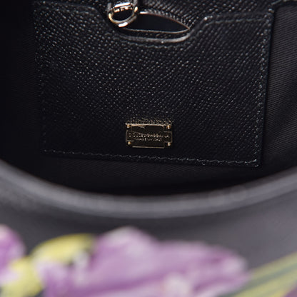 Dolce & Gabbana Dauphine Tulip Print Medium Miss Sicily Satchel Black 6 of 9
