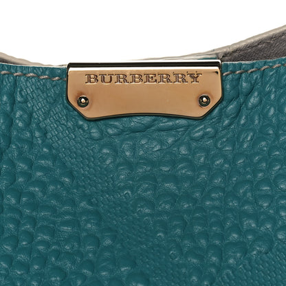 Burberry Signature Grain Calfskin Check Embossed Small Canterbury Tote Aqua Green 7 of 16