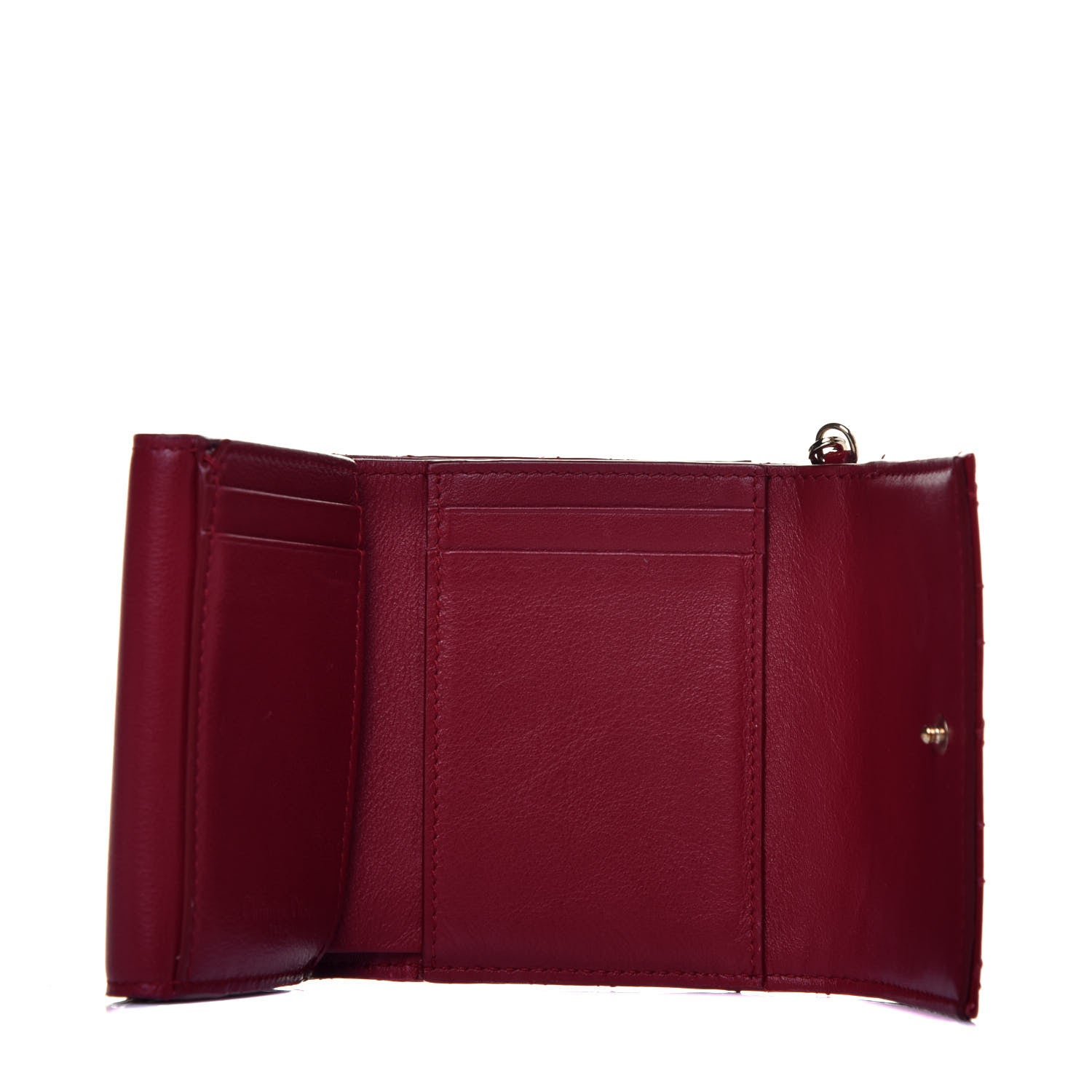 Christian Dior Patent Cannage Lady Dior Compact Wallet Scarlet 5 of 7
