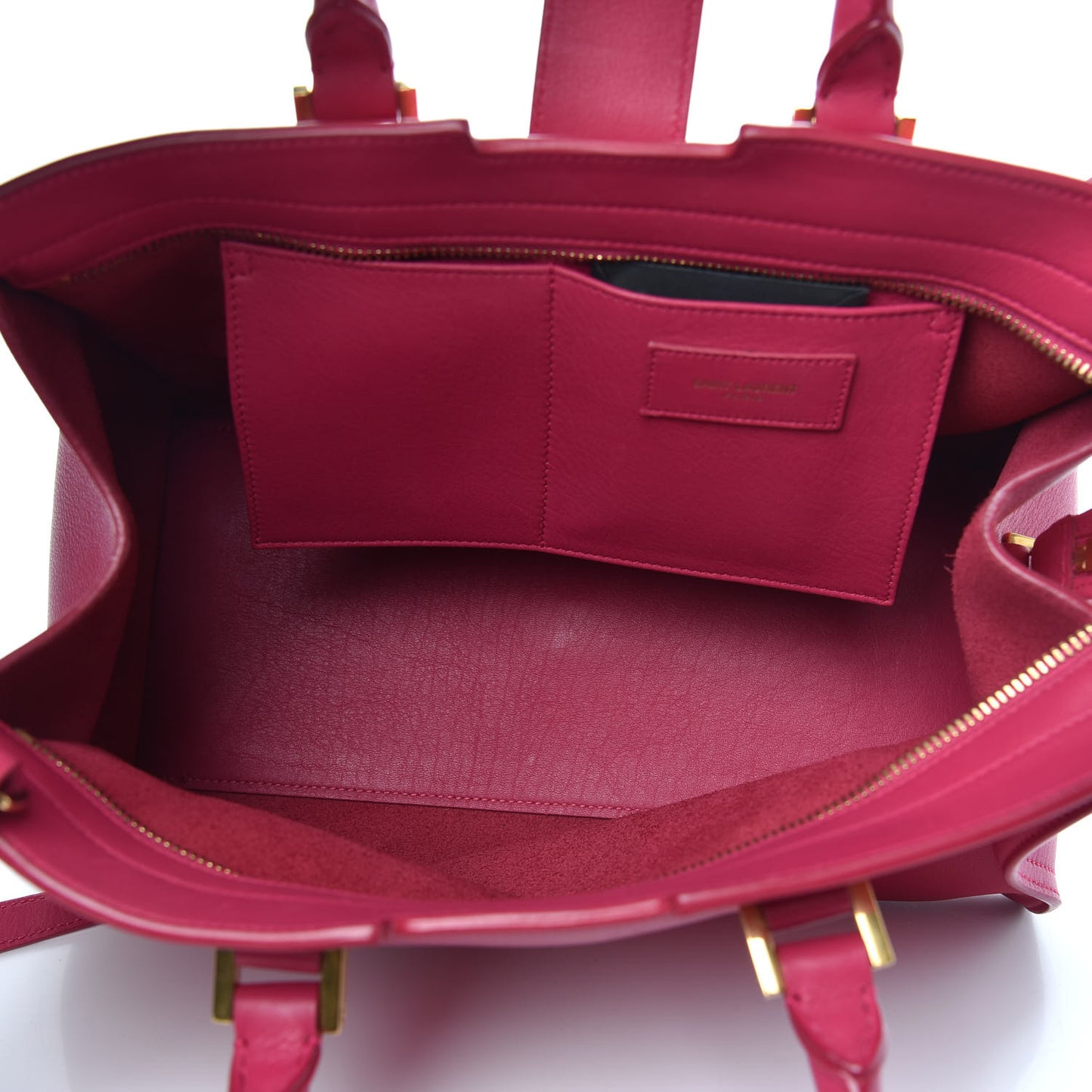 Calfskin Small Classic Y Cabas Fuchsia