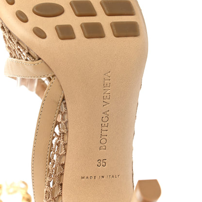 Bottega Veneta Mesh Nappa Chunky Chain Sandals 35 Beige Pony 6 of 7
