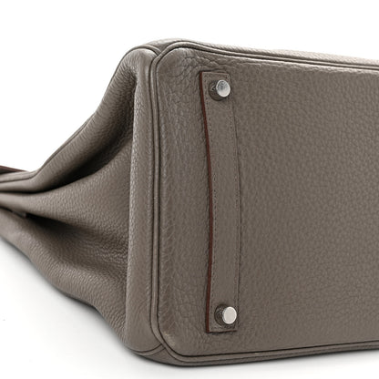 Hermes Taurillon Clemence Birkin 35 Etain 9 of 12