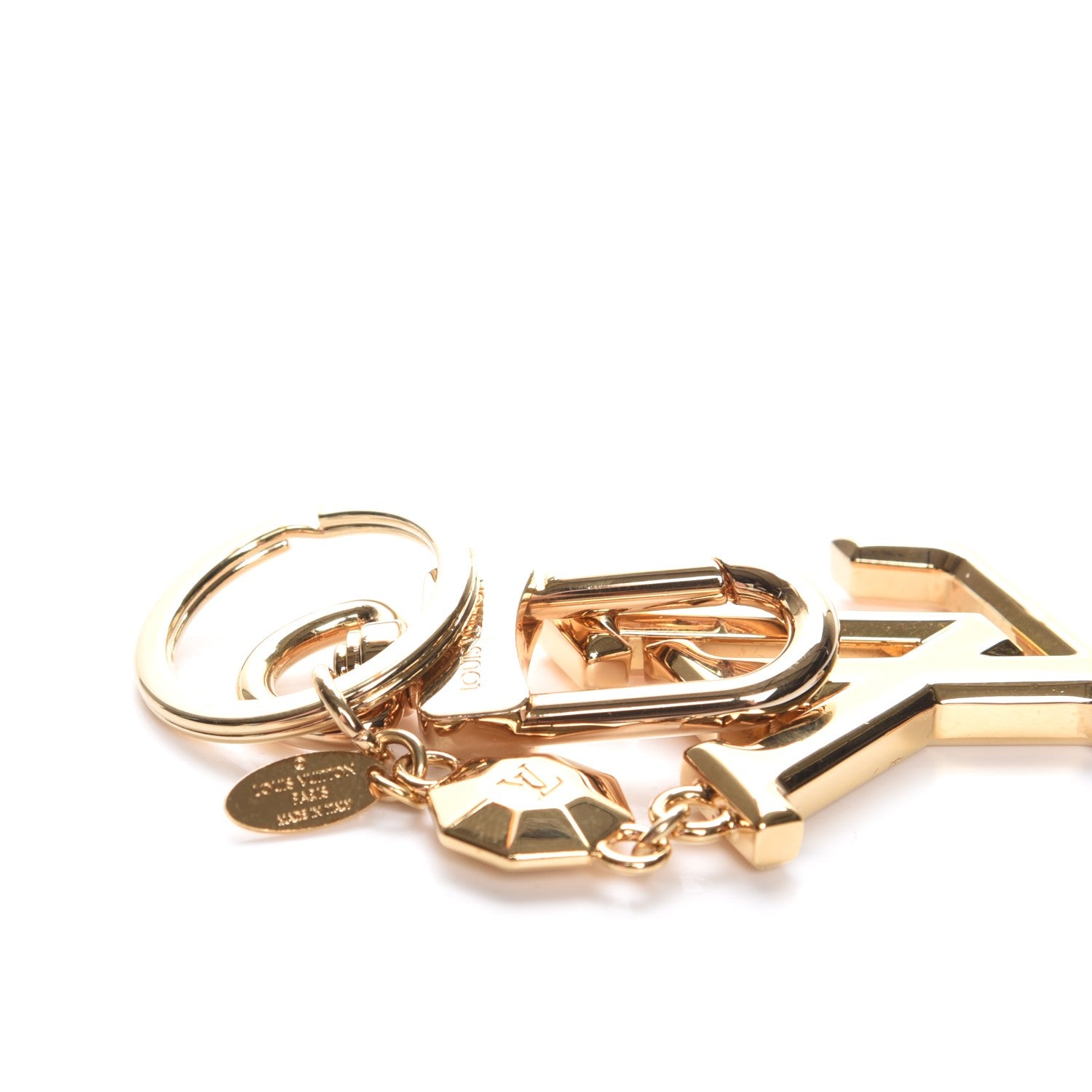 Louis Vuitton LV Facettes Bag Charm Key Holder Gold 5 of 6