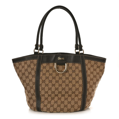 Gucci Monogram Medium D Gold Tote Bag Brown 1 of 12