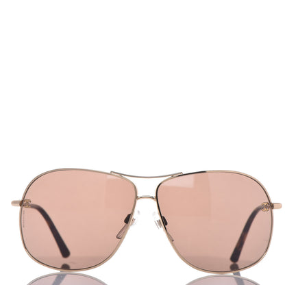Chanel Aviator Sunglasses 4193 Gold Havana 2 of 7