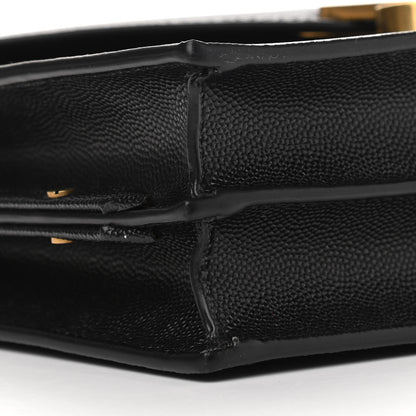 Saint Laurent Grain De Poudre Monogram Cassandra Clasp Bag Black Rouge Legion 8 of 11