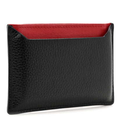 Prada Vitello Grain Metal Card Holder Black Fuoco 3 of 7