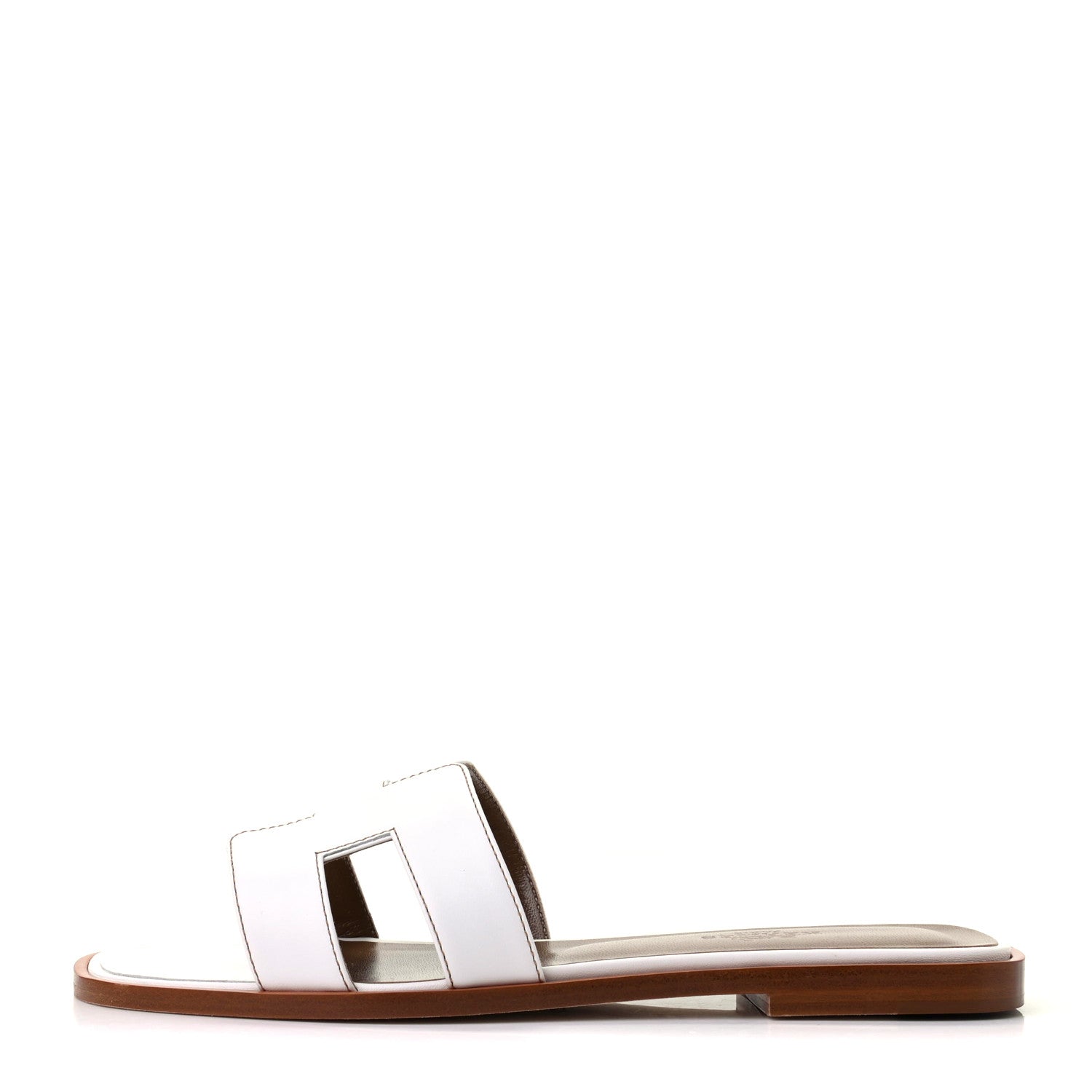 Hermes Box Calfskin Oran Sandals 36 White 1 of 9