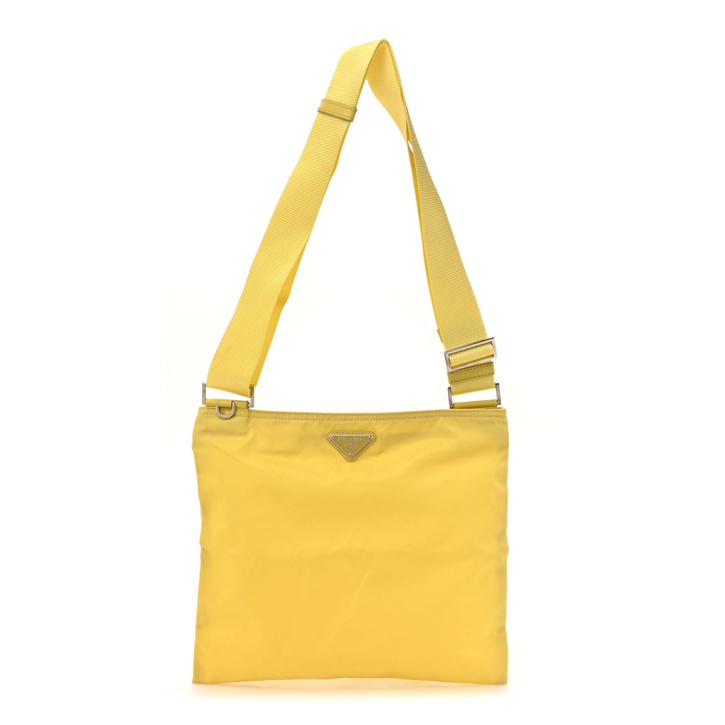 Tessuto Nylon Flat Messenger Bag Light Yellow