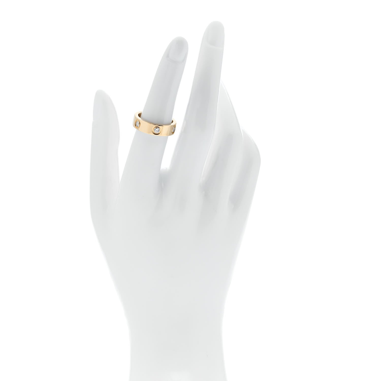 Cartier 18K Yellow Gold Gold 6 Diamond 5.5mm LOVE Ring 52 6 2 of 4