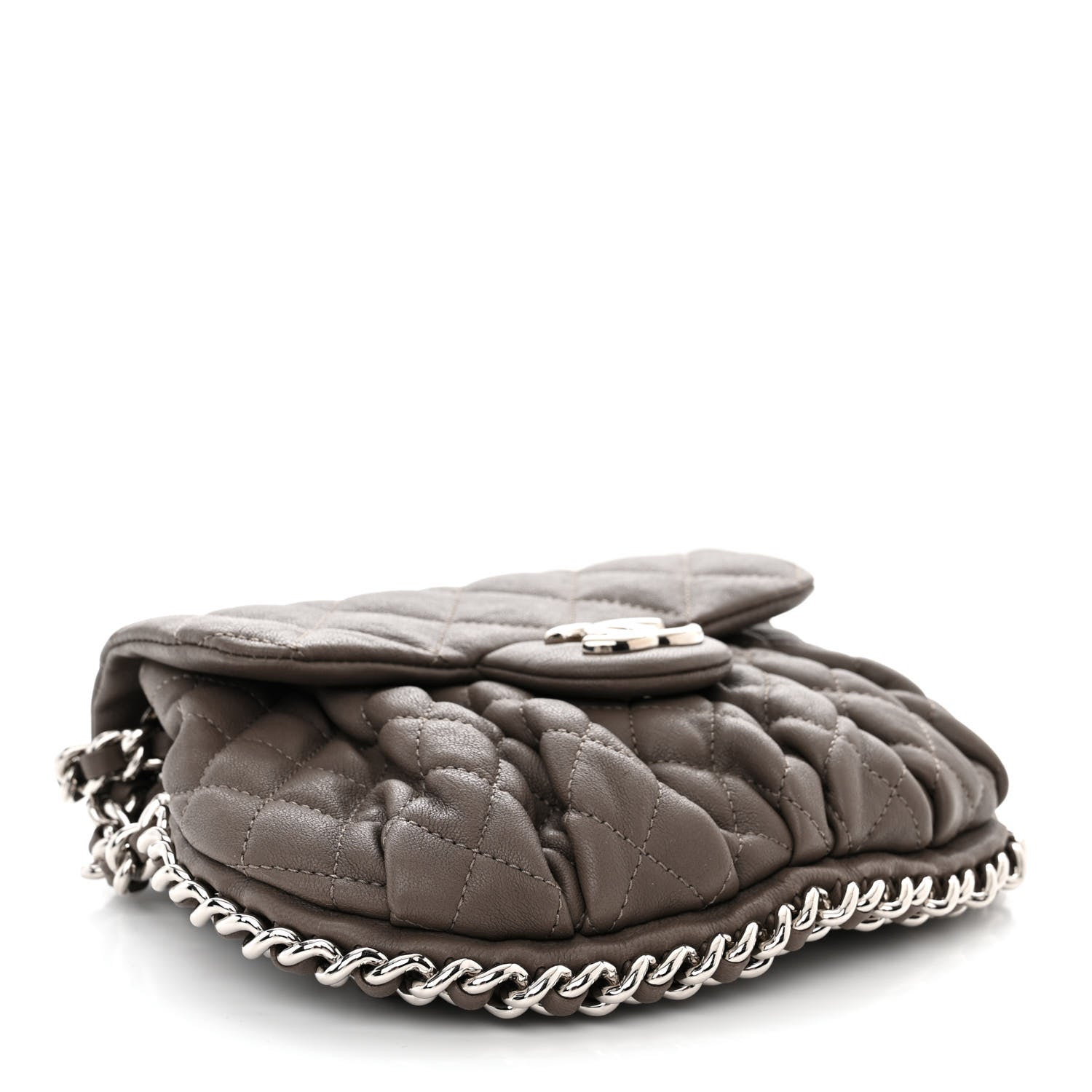 Chanel Washed Lambskin Quilted Mini Chain Around Flap Taupe 4 of 12