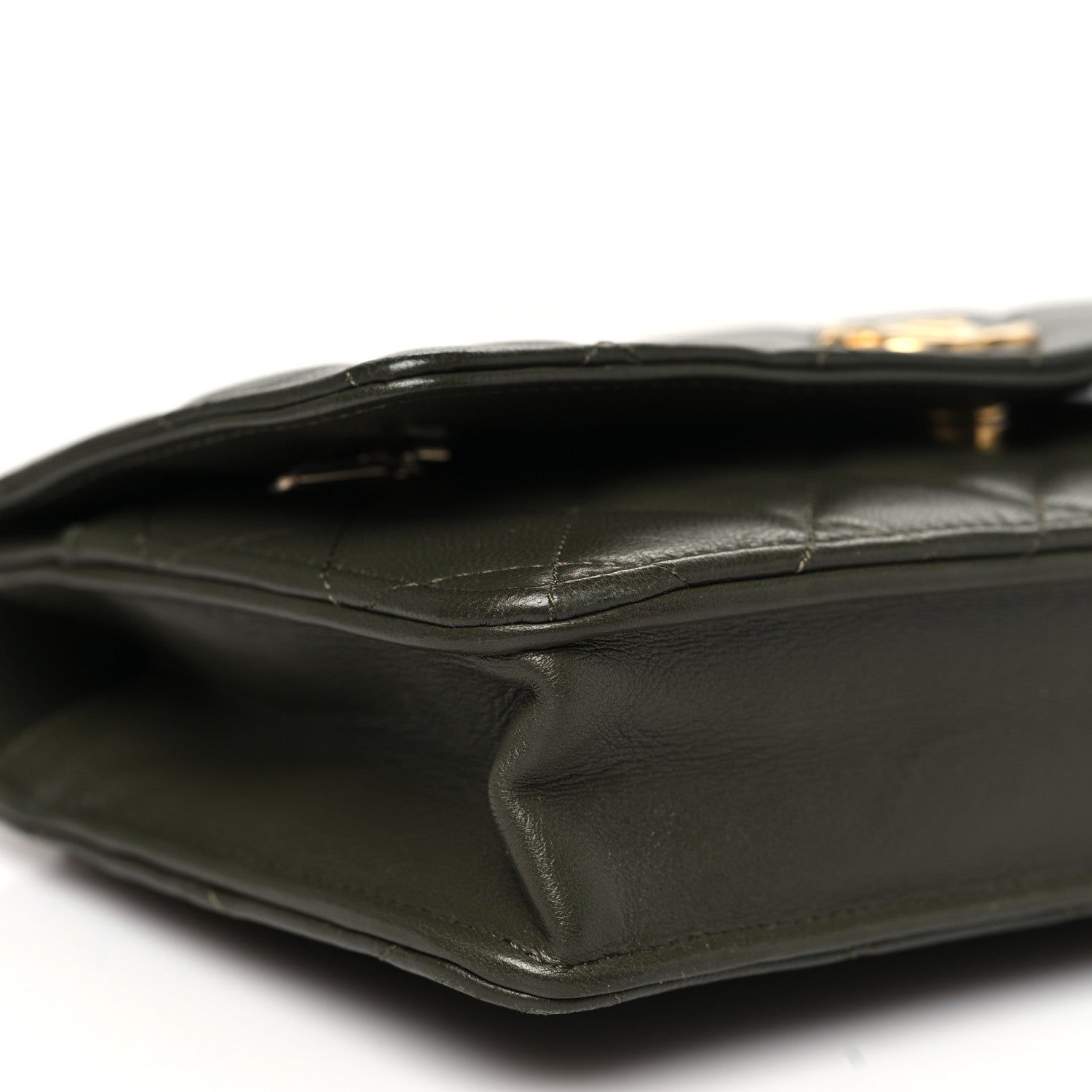 Chanel Lambskin Quilted Pick Me Up Wallet On Chain WOC Green 9 of 11