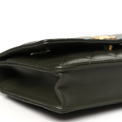 Chanel Lambskin Quilted Pick Me Up Wallet On Chain WOC Green 9 of 11