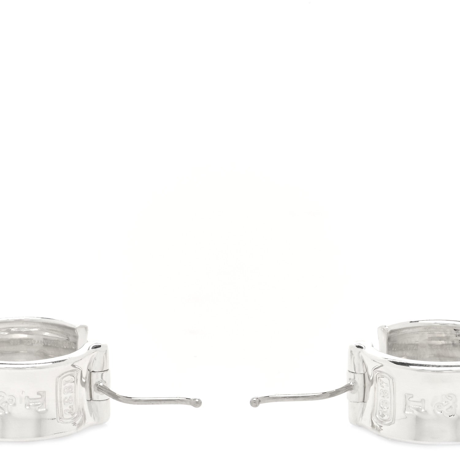 Tiffany Sterling Silver Wide 1837 Hoop Earrings 3 of 4