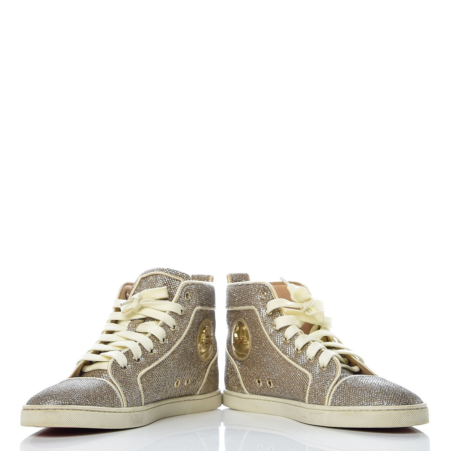 Christian Louboutin Metallic Lurex Womens Bip Bip Orlato Flat Sneakers 40 Gold 6 of 19