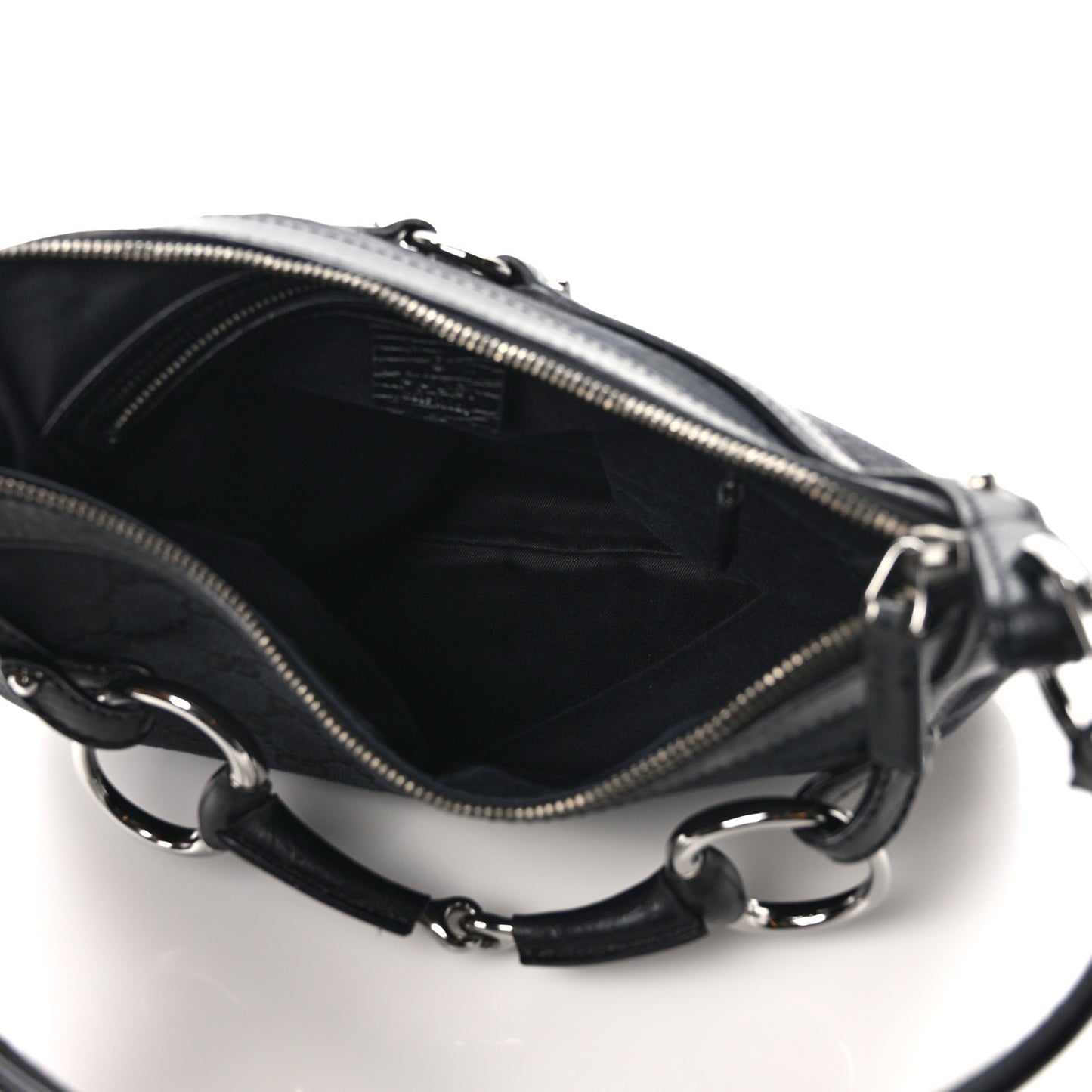 Monogram Horsebit Hobo Black