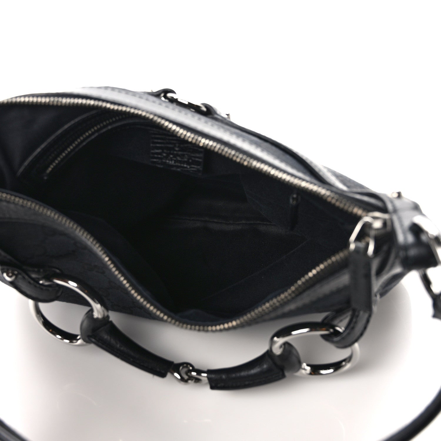 Gucci Monogram Horsebit Hobo Black 5 of 11