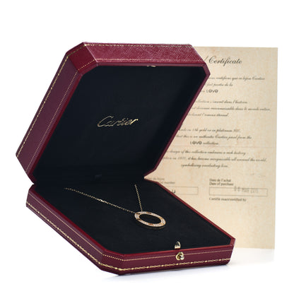 Cartier 18K Yellow Gold Diamond LOVE Paved Necklace 6 of 6