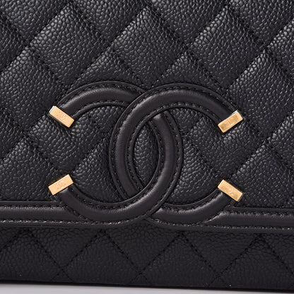 Chanel Caviar Quilted Medium CC Filigree Flap Black 8 of 11