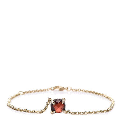 David Yurman 18K Yellow Gold Diamond Garnet Chatelaine Bracelet 6 of 11