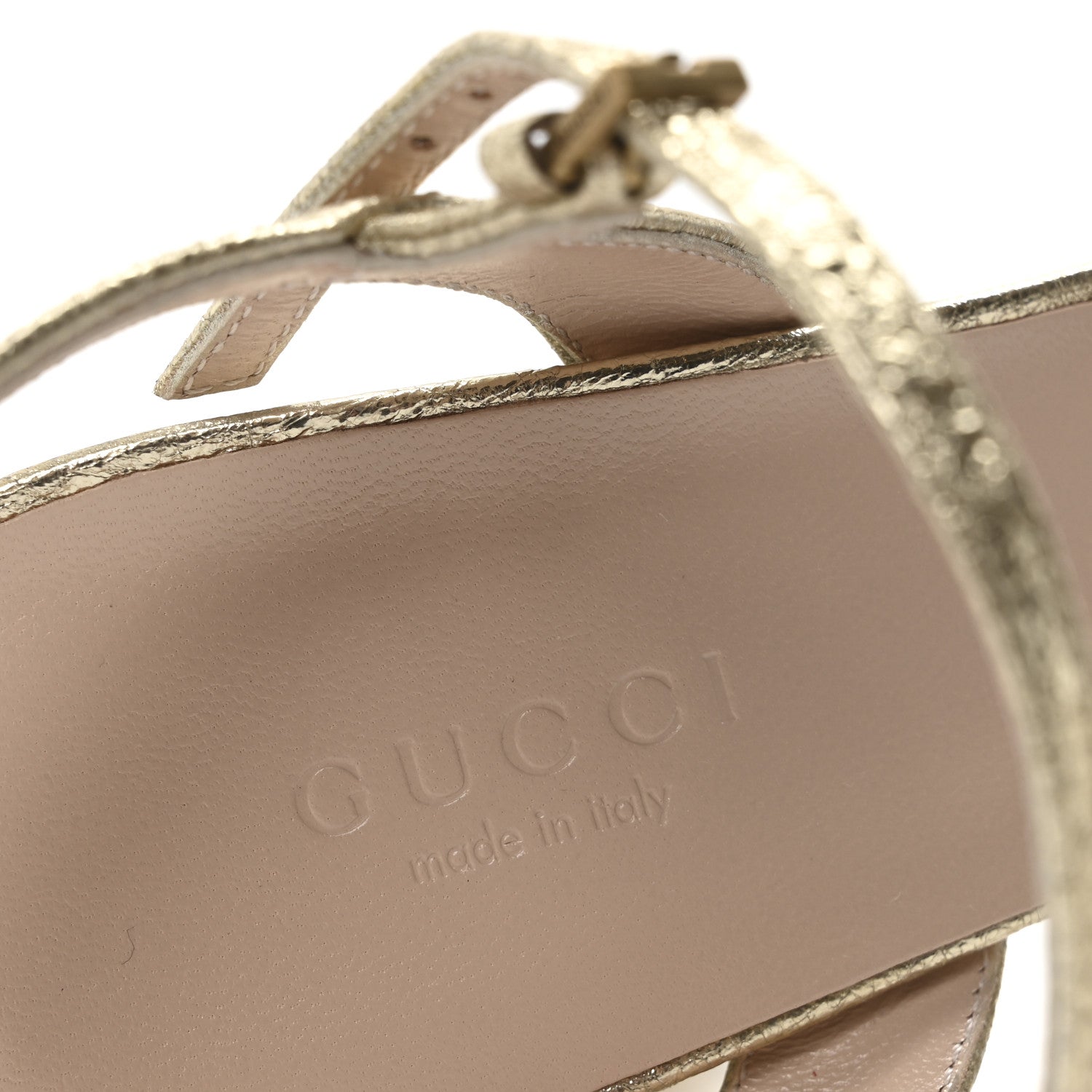 Gucci Galassia GG Marmont Ankle Wrap 75mm Sandals 37 Platino 8 of 9