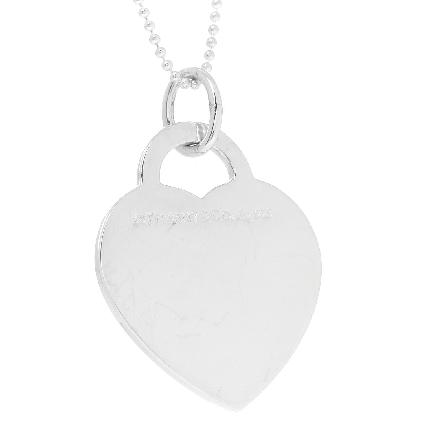 Tiffany Sterling Silver Enamel LOVE YOU Heart Pendant Necklace Blue 6 of 7