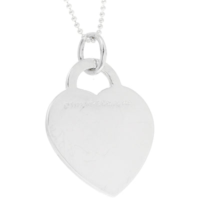 Tiffany Sterling Silver Enamel LOVE YOU Heart Pendant Necklace Blue 6 of 7