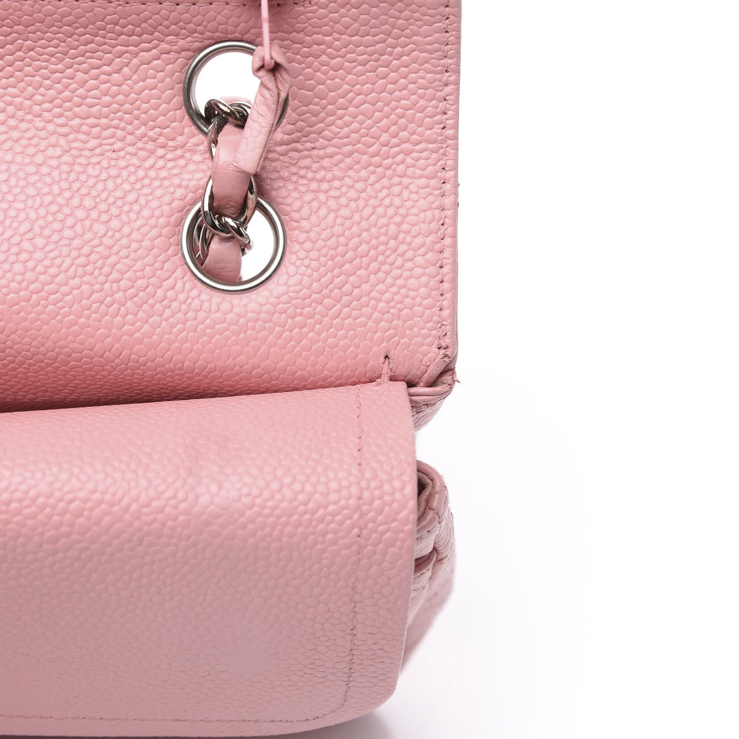 Caviar Quilted Medium Double Flap Pink