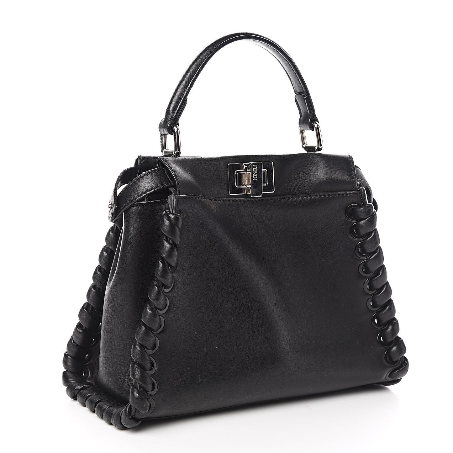 Nappa Lace Up Mini Peekaboo Iconic Satchel Black